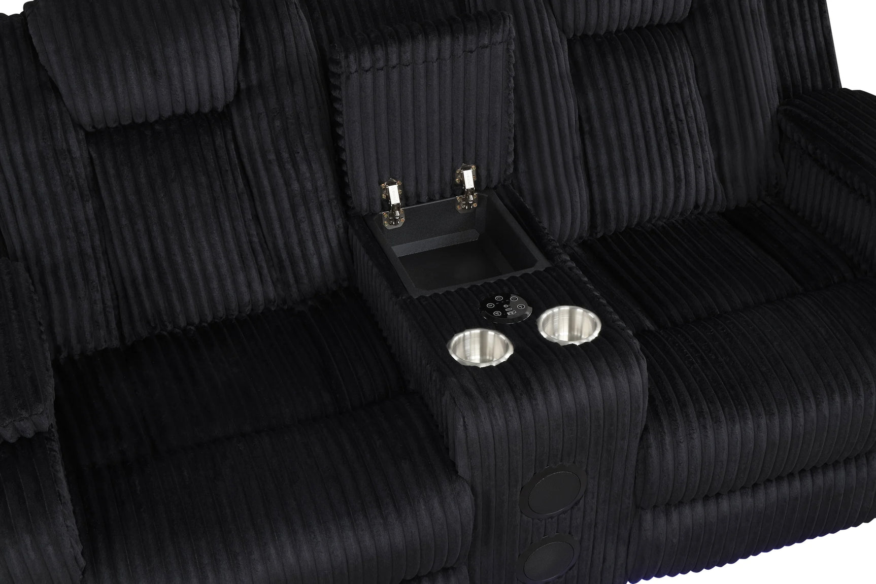 Hulk Black Fabric 3-Piece Reclining Set