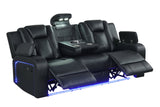 Hulk Black Leather Gel 3-Piece Reclining Set