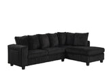 Fiven Black Reversible Sectional
