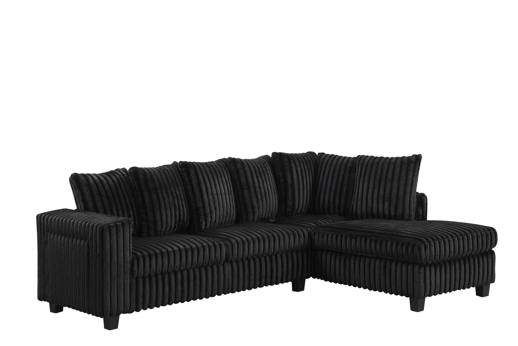 Fiven Black Reversible Sectional