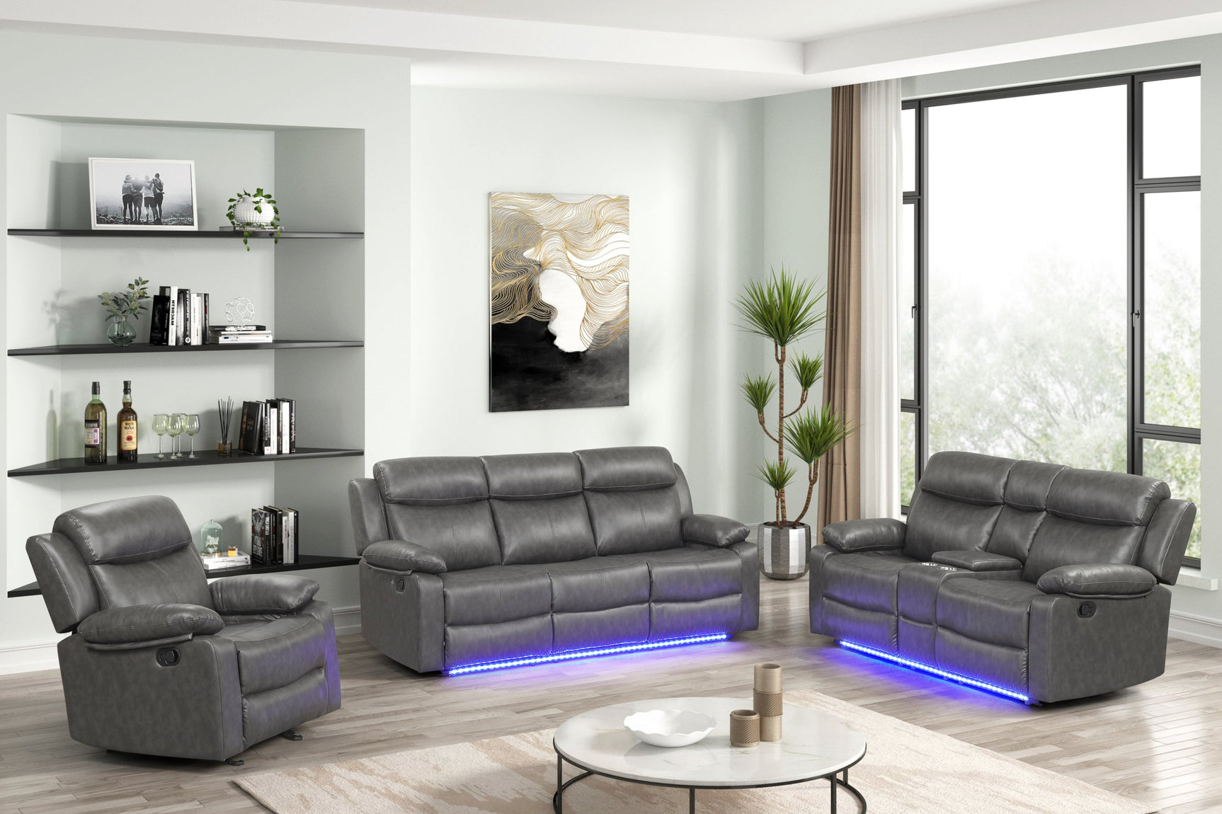 Aiden Gray 3-Piece Reclining Set