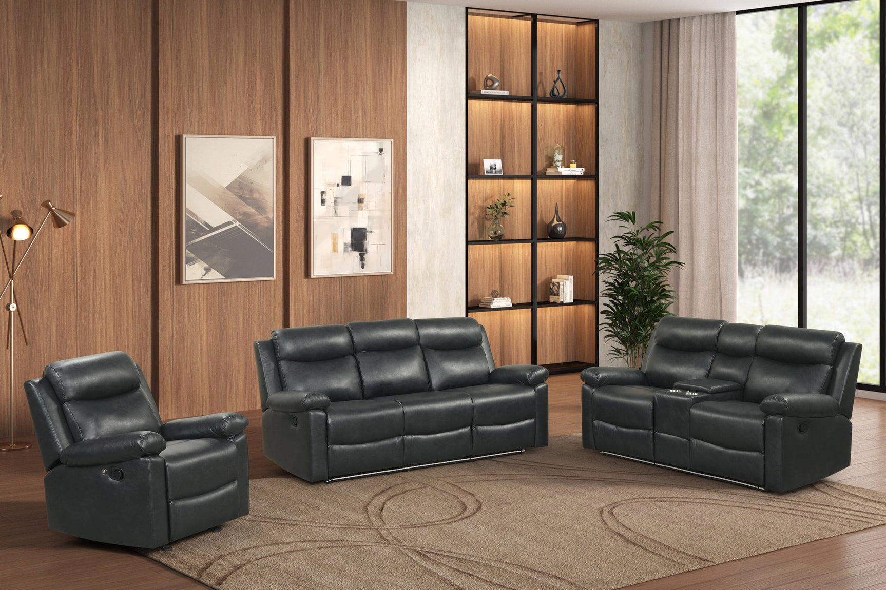 Isabel Black 3-Piece Reclining Set