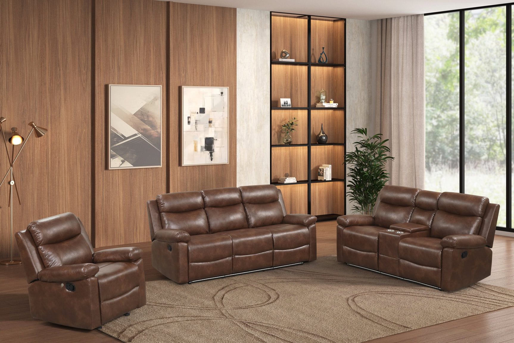 Isabel Espresso 3-Piece Reclining Set