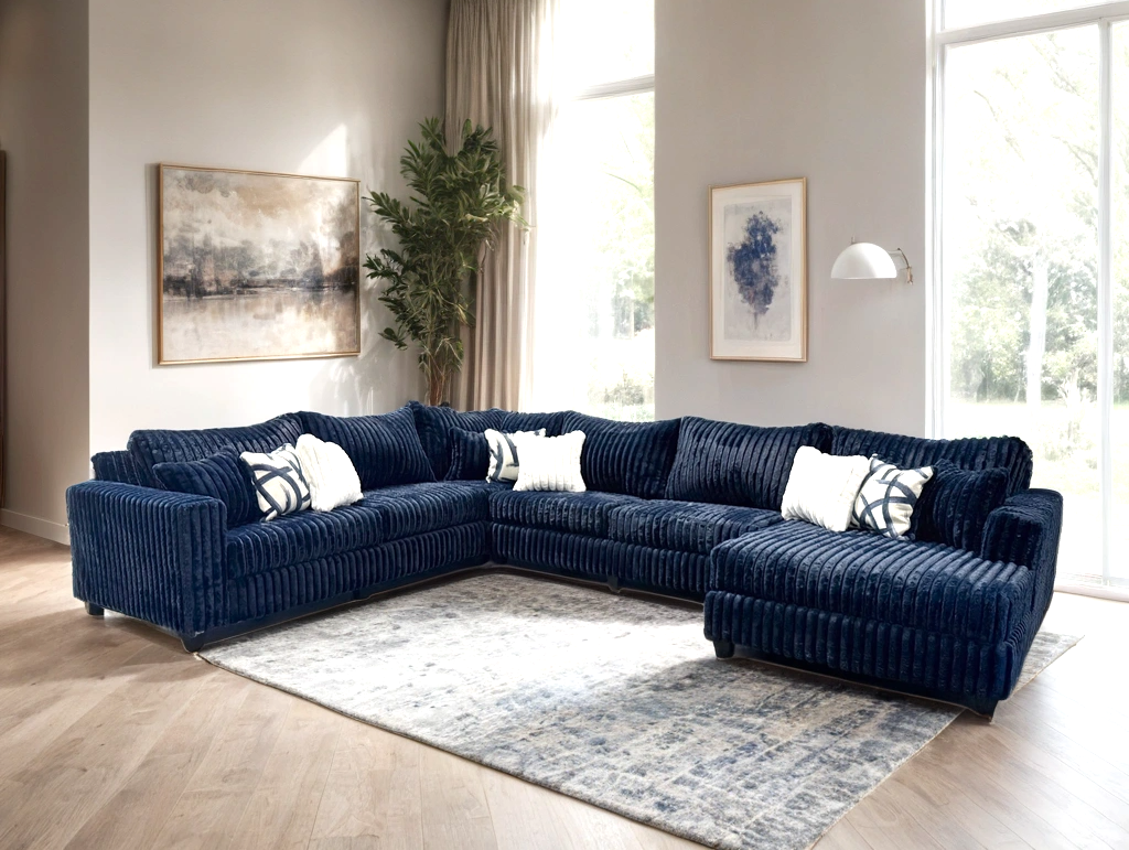 Marlo Blue Oversized Sectional