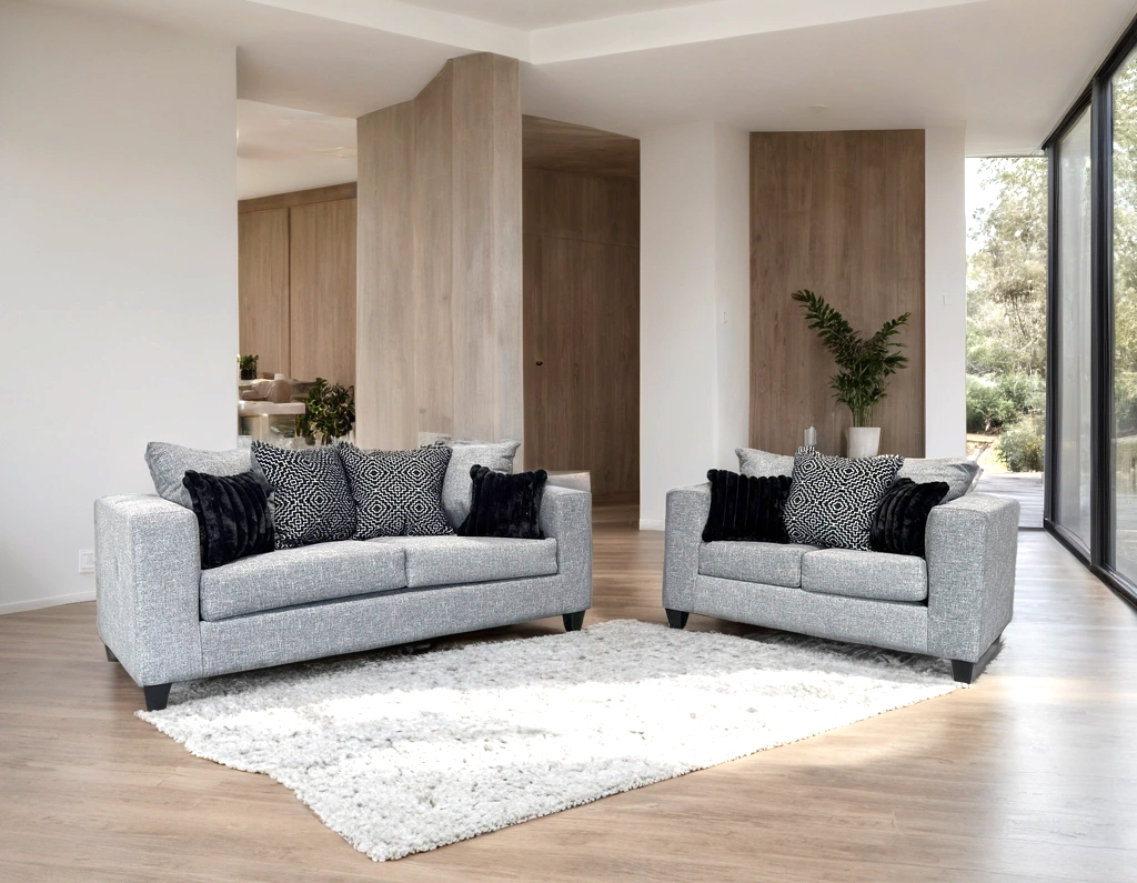 Monroe Gunmetal 2-Piece Living Room Set
