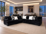 Sally Black Oversized Sectional from Ella Furniture