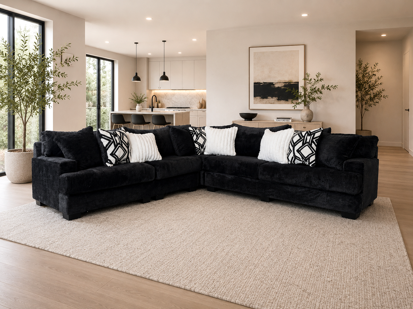 Sally Black Oversized Sectional view 2