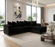 Sizzi Black Sectional from Ella Furniture