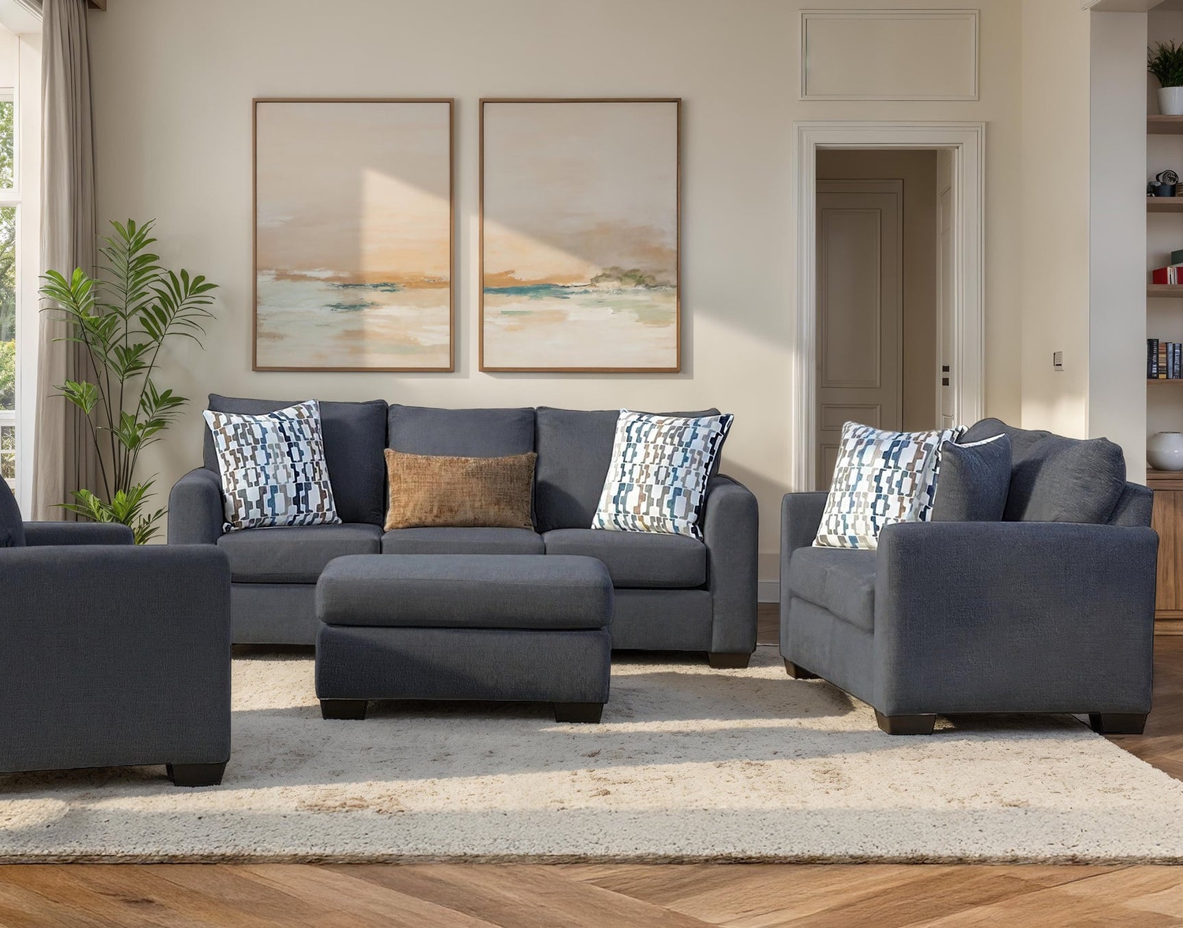 Behold Blue Sofa & Loveseat Set from Ella Furniture