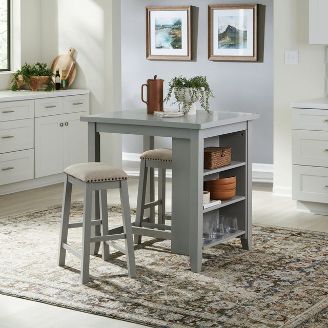 Nuni Grey Counter Height Table + 2 Chairs from Ella Furniture