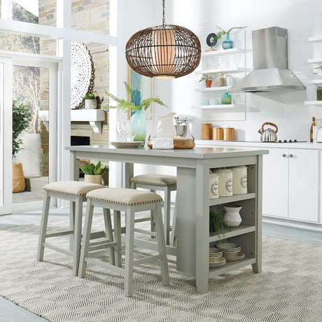 Nuni Grey Counter Height Table + 4 Chairs from Ella Furniture
