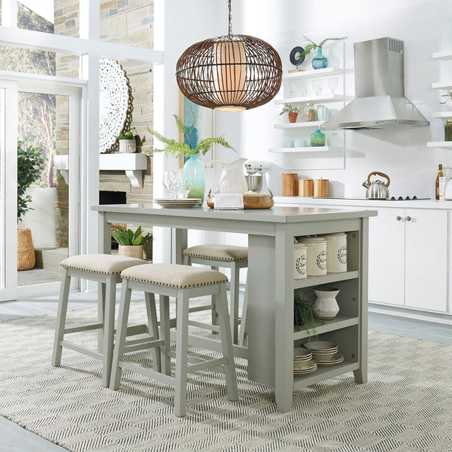 Nuni Grey Counter Height Table + 4 Chairs from Ella Furniture