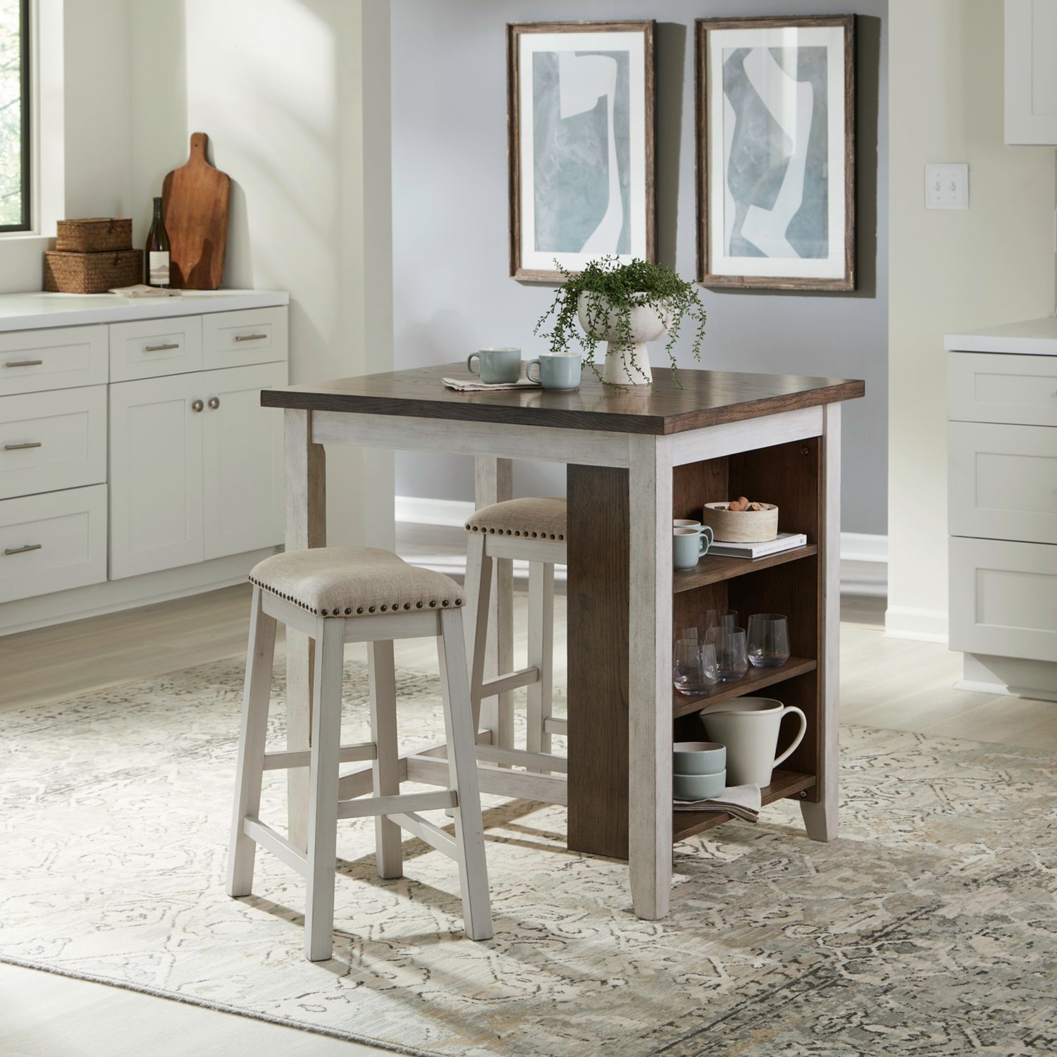 Nuni Two-Tone Counter Height Table + 2 Chairs from Ella Furniture