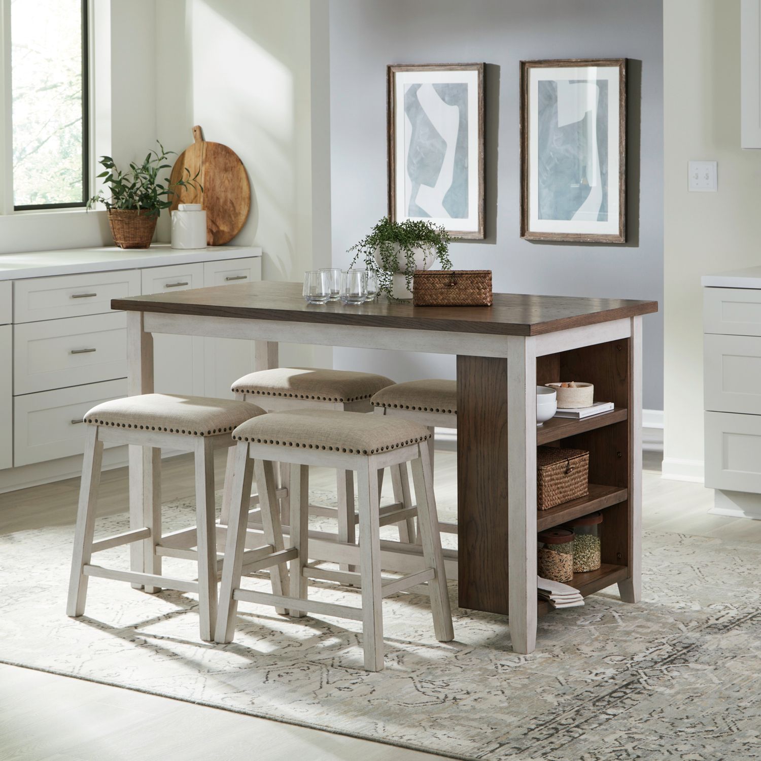 Nuni Two-Tone Counter Height Table + 4 Chairs from Ella Furniture
