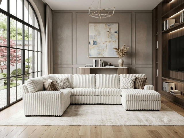 Marlo Cream Velvet Sectional from Ella Furniture