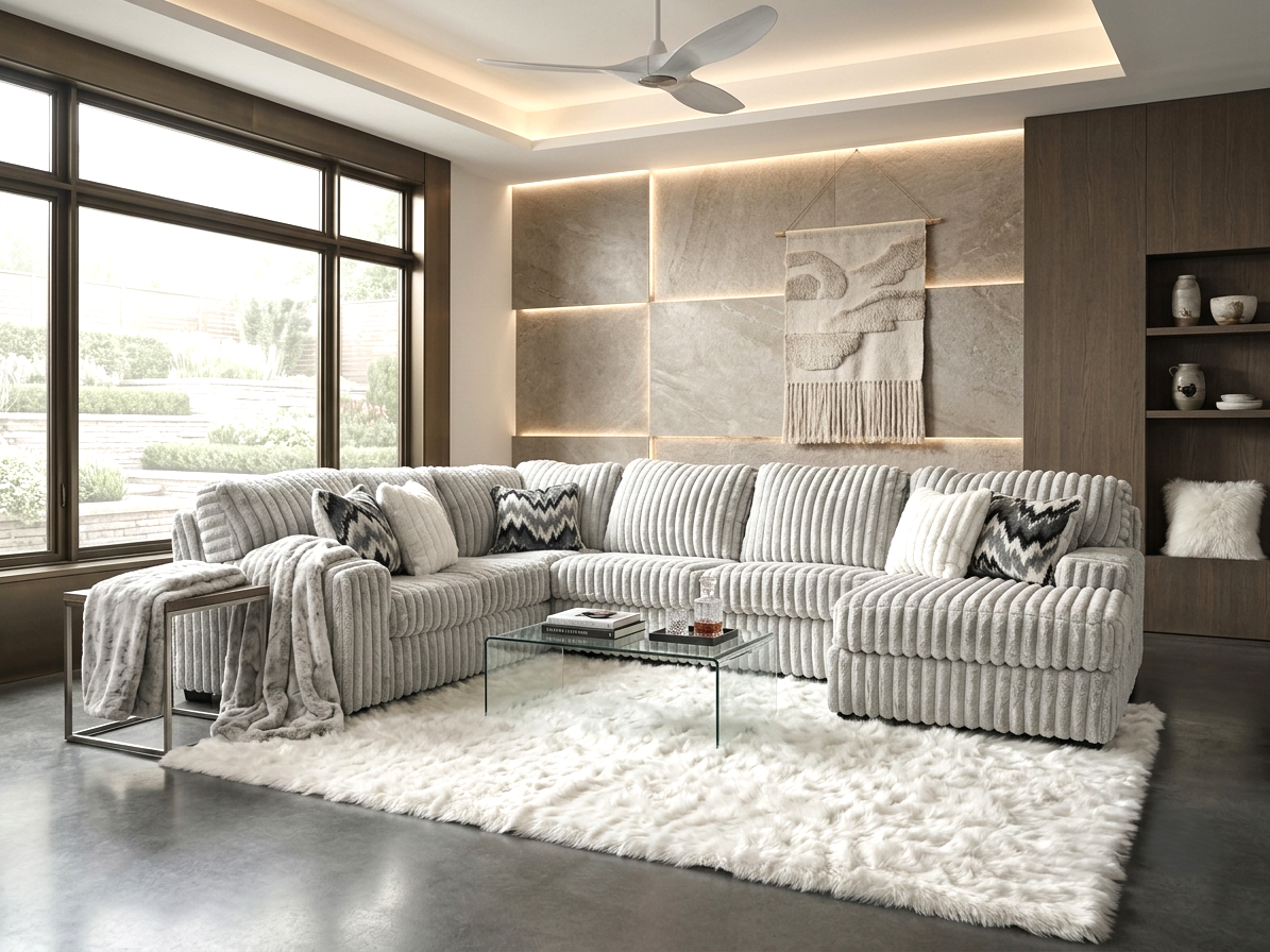 Marlo Gray Velvet Sectional from Ella Furniture