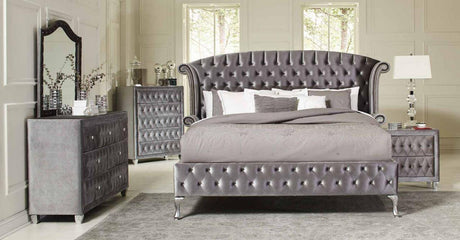 Diamond Palace Gray Bedroom Set - Ella Furniture