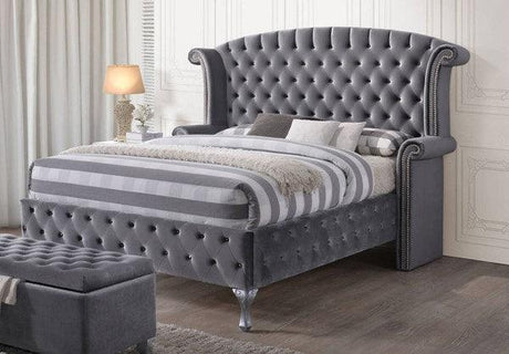 Diamond Palace Gray Bedroom Set - Ella Furniture