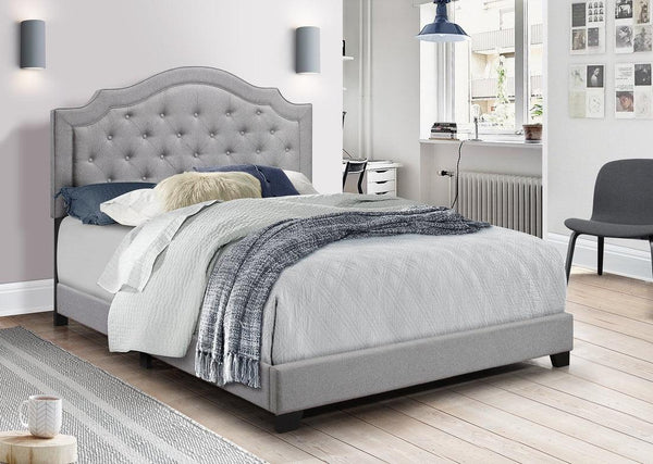 Starbed Gray Fabric Upholstered Tufted King Bed