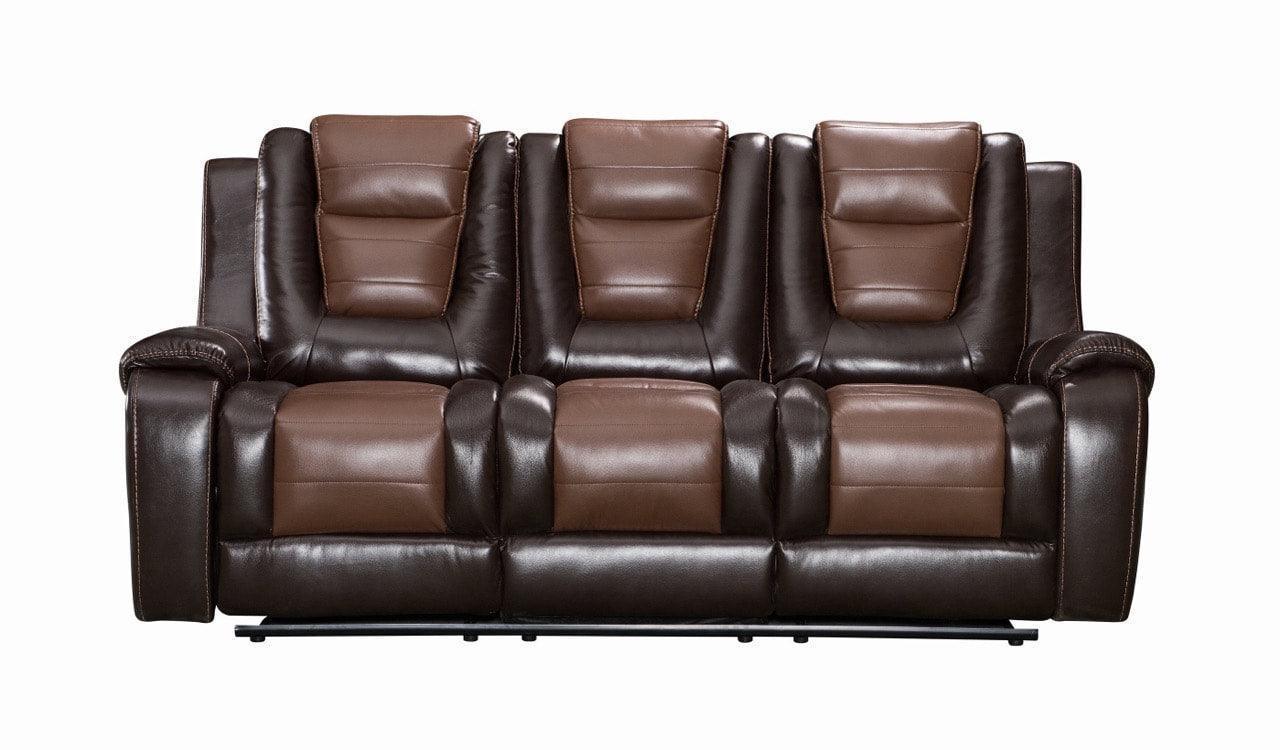 Jordan Brown Faux Leather 3-Piece Reclining Set