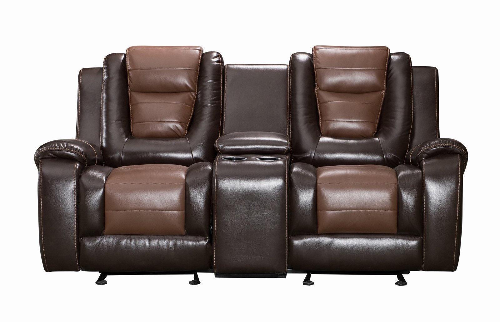 Jordan Brown Faux Leather 3-Piece Reclining Set