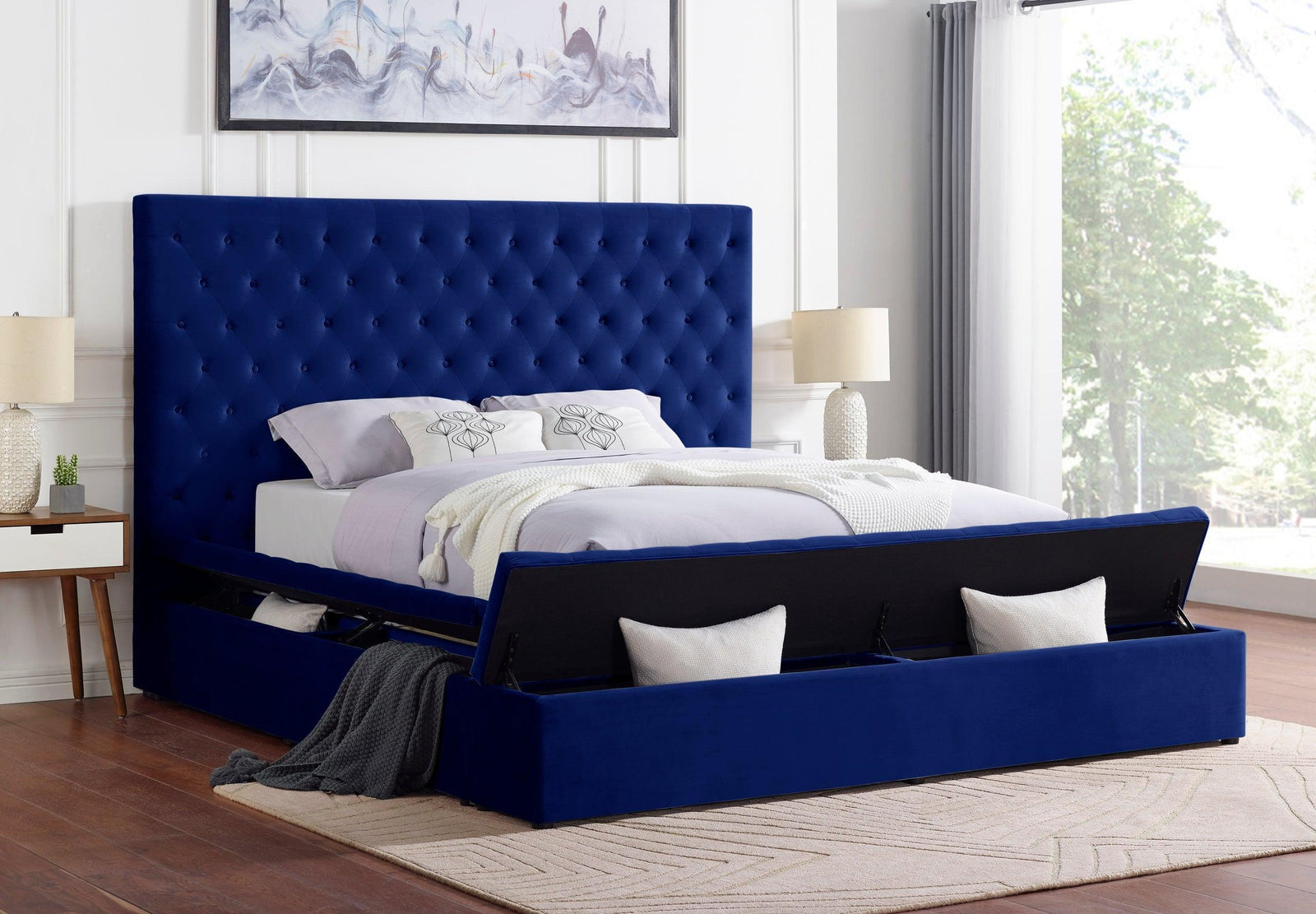 Paris Navy Platform King Bed