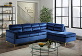 Vogue Black Modern Contemporary Solid Wood Gold Metal Legs Velvet Upholstered Sectional - Ella Furniture