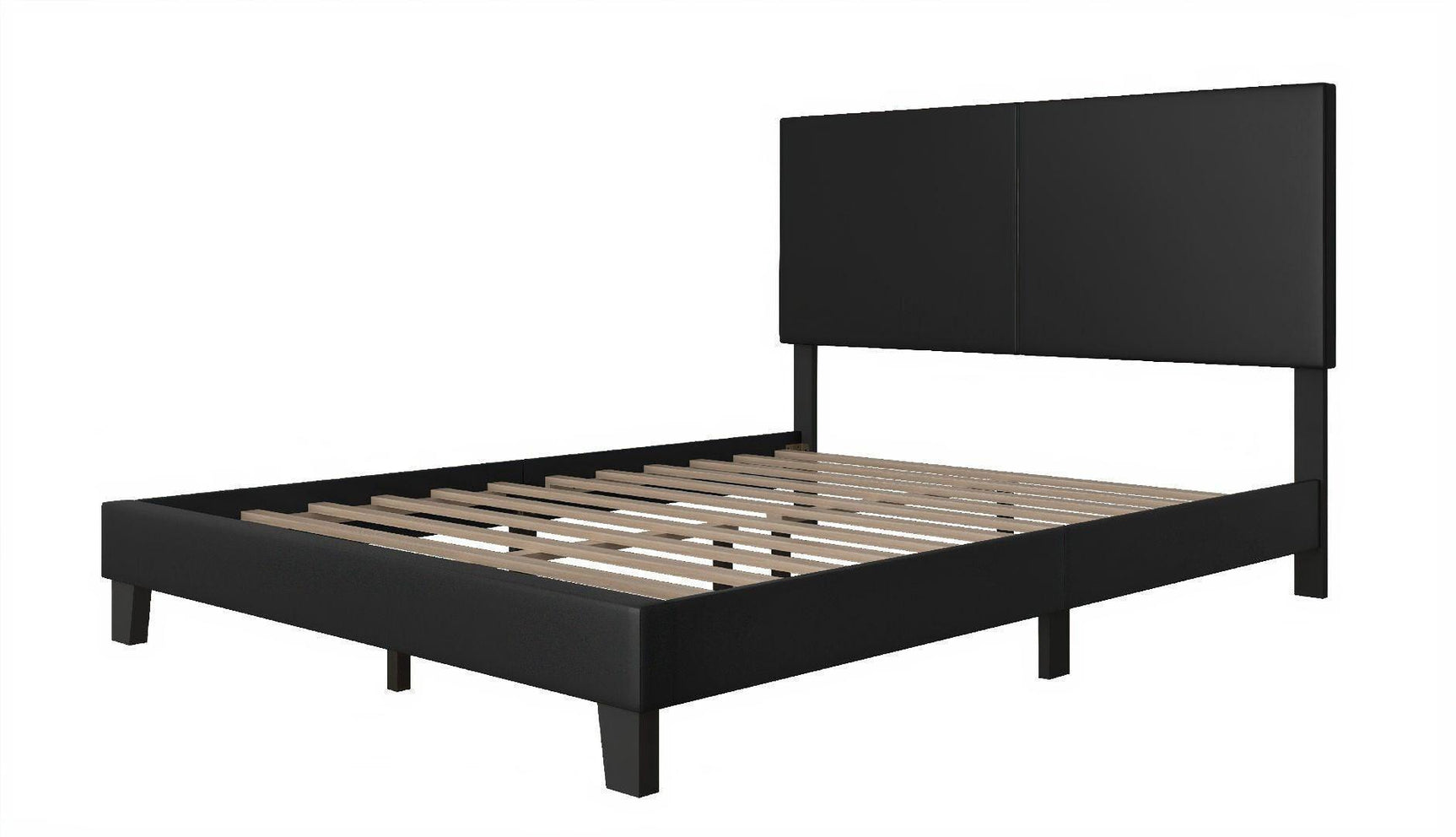 Latty Black Upholstered Platform Full Bed