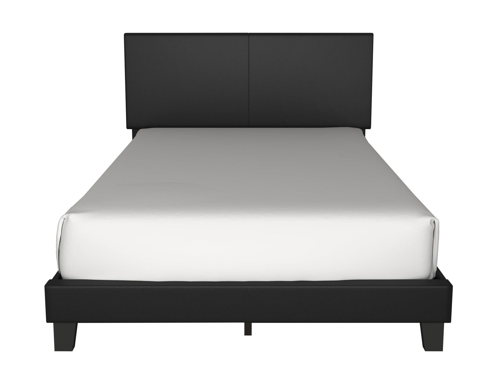 Latty Black Upholstered Platform Twin Bed