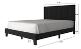 Nini Black Upholstered Platform Full Bed