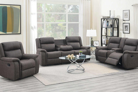 S7330 Max (Brown) (3Pc Sofa, Loveseat And Recliner) - Ella Furniture