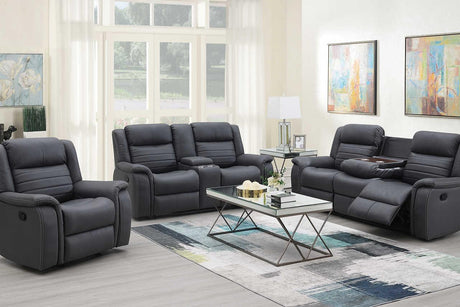 S7330 Max (Grey) (3Pc Sofa, Loveseat And Recliner) - Ella Furniture