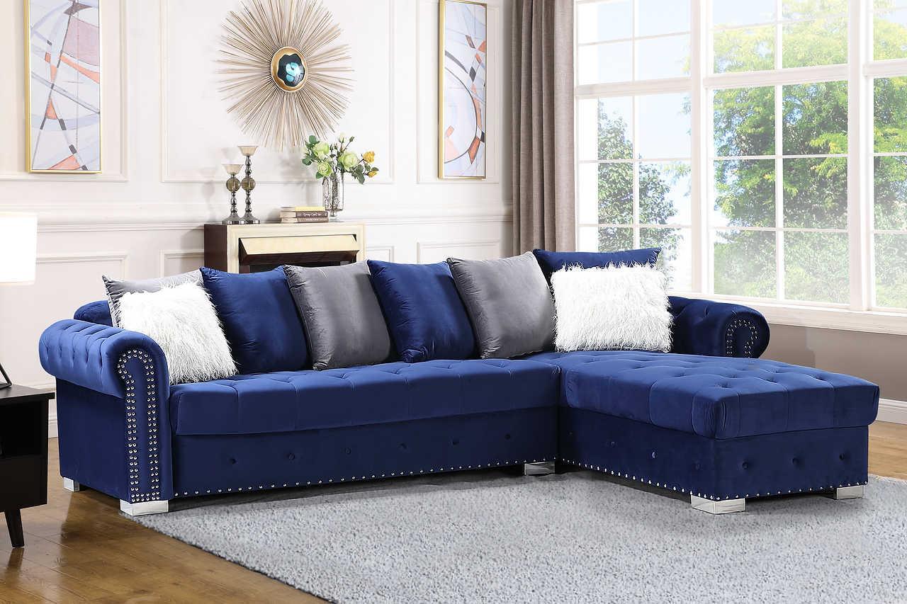 S8186 Milan Sectional (Blue) - Ella Furniture