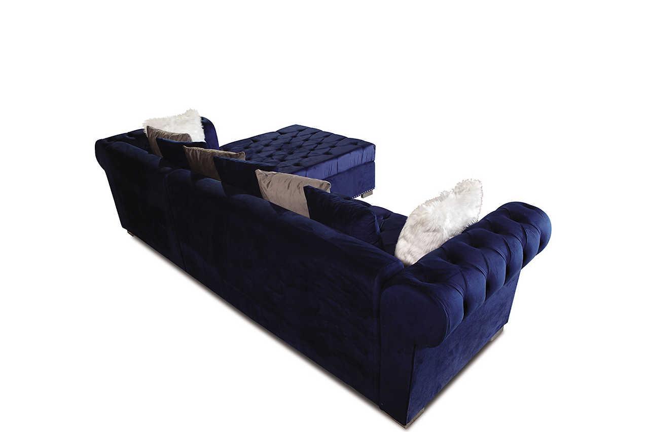 S8186 Milan Sectional (Blue) - Ella Furniture