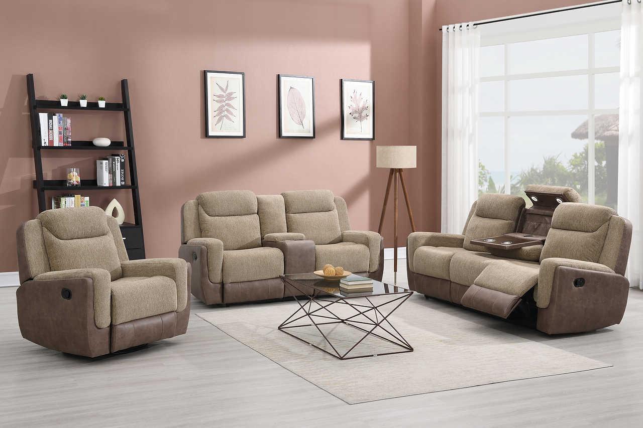 S9870 Wilbert (Brown) (3Pcs Reclining Sofa, Loveseat & Recliner) - Ella Furniture