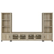 SACHIN Sachin 3-piece 79" TV Entertainment Center Antique Pine 736283-SET - Ella Furniture