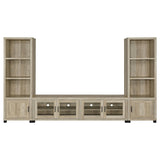 SACHIN Sachin 3-piece 79" TV Entertainment Center Antique Pine 736283-SET - Ella Furniture
