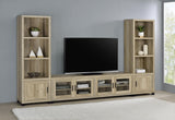 SACHIN Sachin 3-piece 79" TV Entertainment Center Antique Pine 736283-SET - Ella Furniture