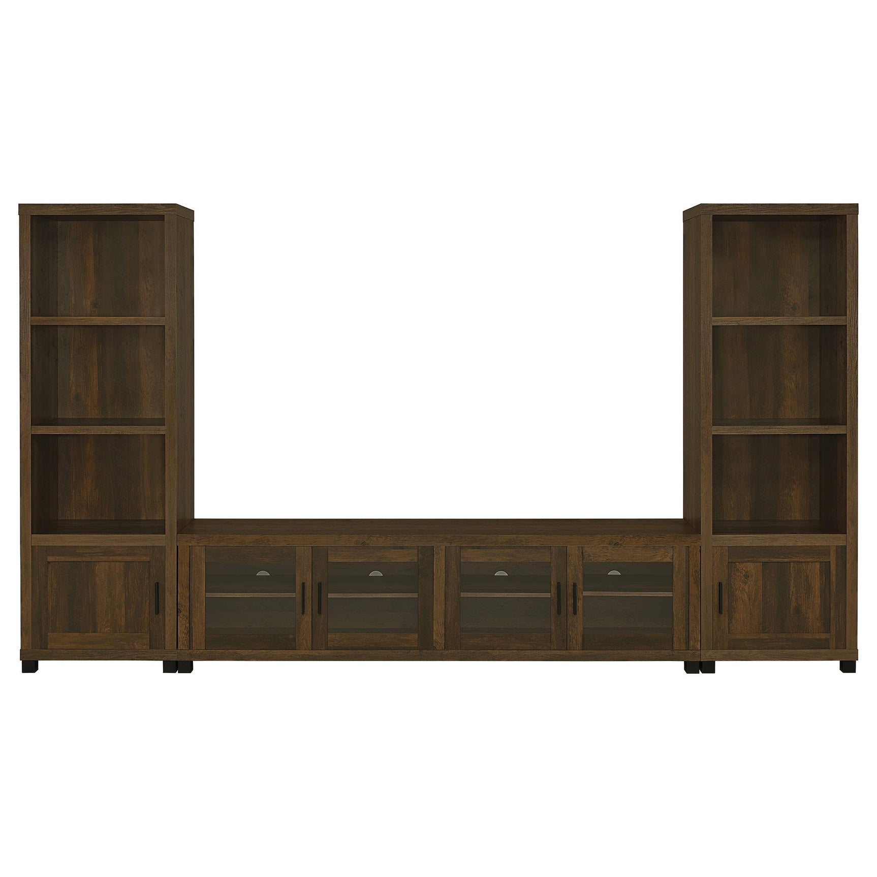 SACHIN Sachin 3-piece 79" TV Entertainment Center Dark Pine 736293-SET - Ella Furniture