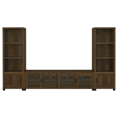 SACHIN Sachin 3-piece 79" TV Entertainment Center Dark Pine 736293-SET - Ella Furniture