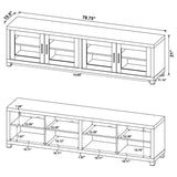 SACHIN Sachin 3-piece 79" TV Entertainment Center Dark Pine 736293-SET - Ella Furniture