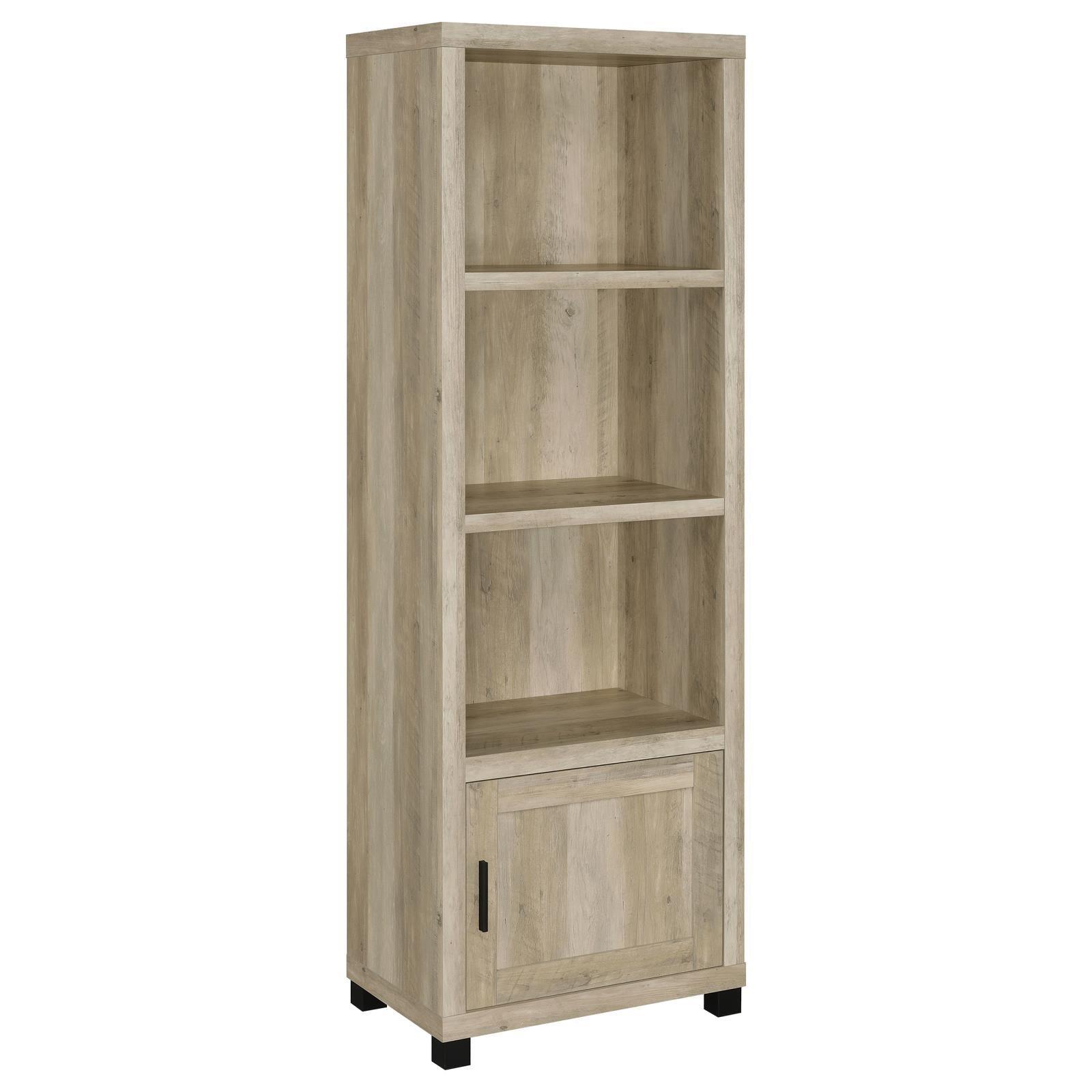 Sachin Sachin 3-Shelf Media Tower With Storage Cabinet Antique Pine 707746 - Ella Furniture