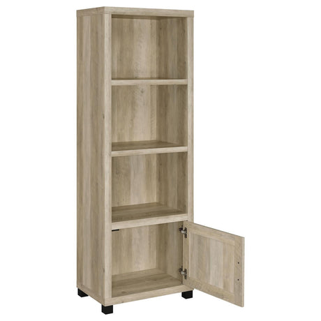 Sachin Sachin 3-Shelf Media Tower With Storage Cabinet Antique Pine 707746 - Ella Furniture