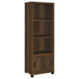 Sachin Sachin 3-Shelf Media Tower With Storage Cabinet Dark Pine 707736 - Ella Furniture