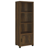 Sachin Sachin 3-Shelf Media Tower With Storage Cabinet Dark Pine 707736 - Ella Furniture