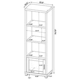 Sachin Sachin 3-Shelf Media Tower With Storage Cabinet Dark Pine 707736 - Ella Furniture
