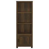 Sachin Sachin 3-Shelf Media Tower With Storage Cabinet Dark Pine 707736 - Ella Furniture
