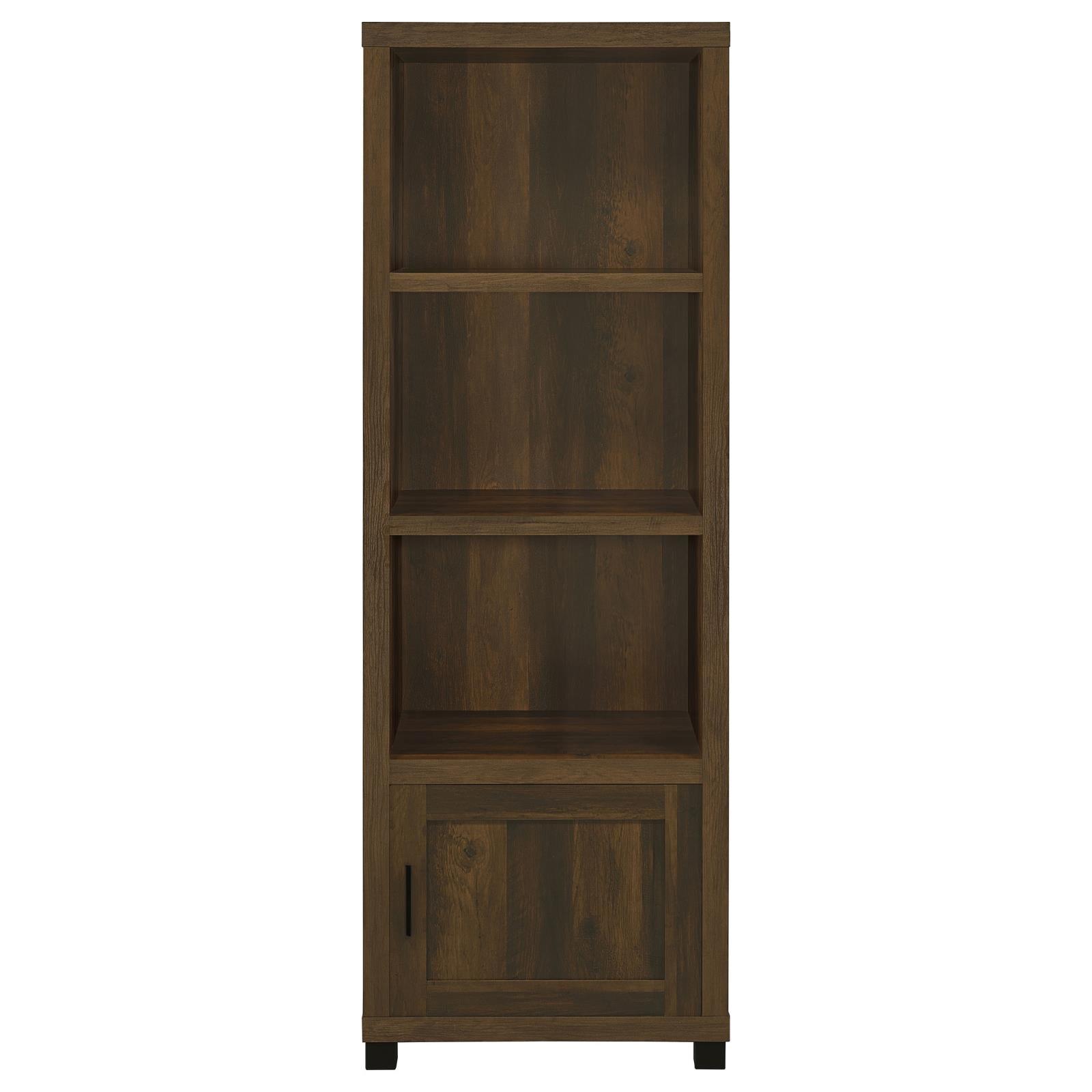 Sachin Sachin 3-Shelf Media Tower With Storage Cabinet Dark Pine 707736 - Ella Furniture