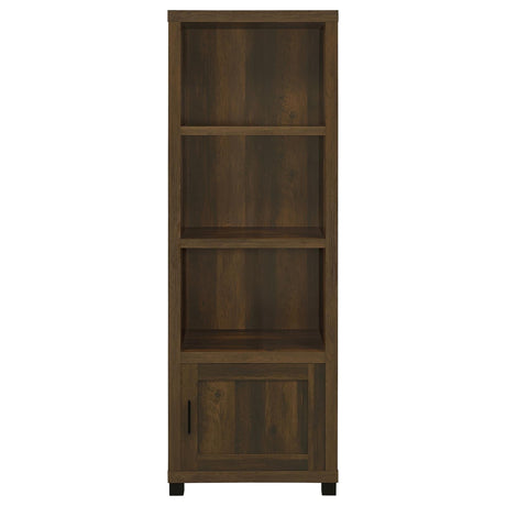 Sachin Sachin 3-Shelf Media Tower With Storage Cabinet Dark Pine 707736 - Ella Furniture