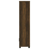 Sachin Sachin 3-Shelf Media Tower With Storage Cabinet Dark Pine 707736 - Ella Furniture